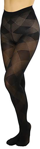 Image of ToBeInStyle Women's Argyle Checkered Diamond Rhombus Net Opaque Sheer Tights Pantyhose