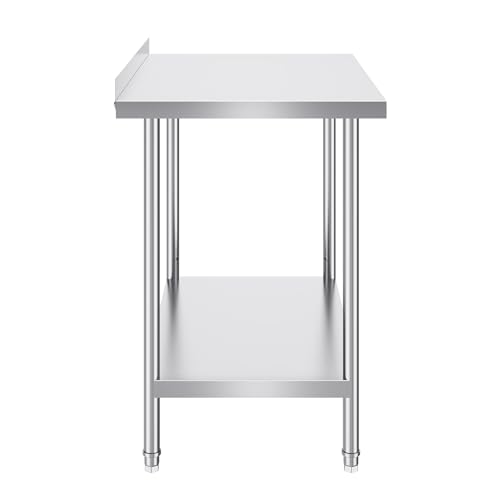 Happybuy 24 x 36 x 36 Inch Stainless Steel Work Table, Heavy Duty Commercial Food Prep Table with Adjustable Height, Metal Work Table for Restaurant, Kitchen, Home & Hotel Use