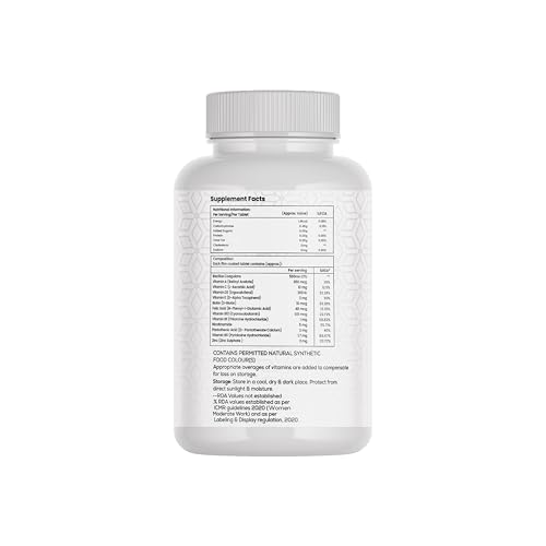 Image of GLIMLACH Multivitamins For Teenagers, 50 Multivitamin Tablets, with Zinc, Vitamin C, Vitamin D3, Multiminerals and Enhances Energy, Stamina & Immunity