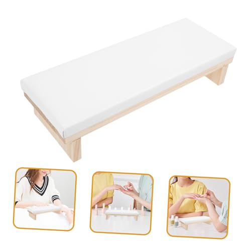 COMPUKAS ネイルサロン専用美甲手枕 滑らか手触りの低めクッション 手首疲労軽減 安定した木製ベース マニキュア作業に