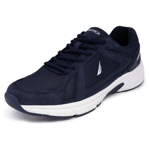 Image of Nautica Mens Running Sneakers Sport Fashion Lace-Up Athletic Soft Shoes for Gym Tennis Men - Cushioned, Breathable, Lightweight & Comfortable
