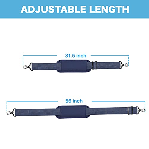MOSISO 56 Inch Shoulder Strap, Adjustable Thick Soft Universal Replacement Non-Slip Comfort Fit Padded with Metal Swivel Hooks for Laptop Messenger Crossbody Bag Luggage/Duffel/Camera, Navy Blue