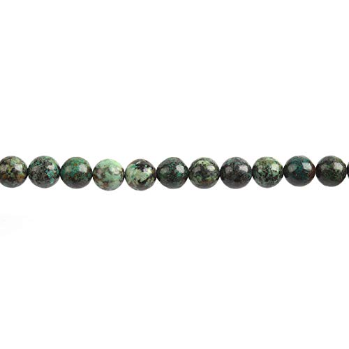 Natural Stone Beads 10mm African Turquoise Polished Round Smooth Gemstone Beads for Jewelry Making Adults 15 Inch(African Turquoise,10mm)