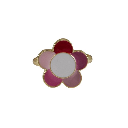 Ivy And Max Gold Finish Multi Color Pink Flower Adjustable Girls Ring #TOP8