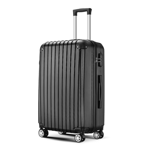 Freeform Hardside Expandable Luggage with Double Spinner Wheels, Checked Large 28-Inch, Mint Green (Black, 24in)