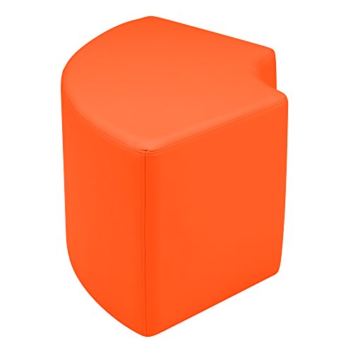 Image of Sprogs 18 inch H Structured Quarter Round Stool -Flexible Modular Collaborative Soft Seating for Office, Home, Lounge and School Classrooms with Durable Frame -Orange