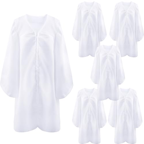 6 Disfraces Unisex Manto Mate para Coro de Niños Blanco