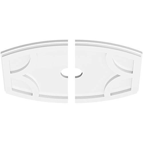 Image of Ekena Millwork CMP18X12KY2-02000 Kailey Architectural Grade PVC Contemporary, Two Piece Urethane Ceiling Medallions 18 inchW x 12 inchH x 2 inchID x 9 3 /4 inchC x 1 inchP