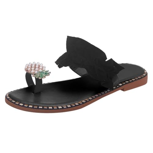 Beach Sandals for Women Flats, Cute Pineapple Bohemian Summer Flat Sandals, Clip Toe Thong Flip...