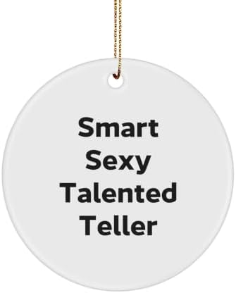 Funny Teller Gifts for Men and Women, Smart Sexy Talented Teller Circle Ornament, Christmas Unique Gifts from Friends or Family image 2