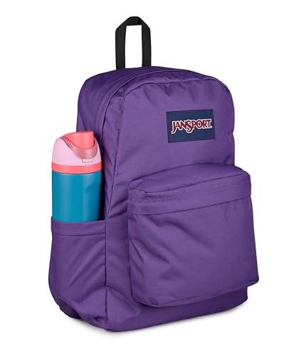 Image of JanSport SuperBreak Plus Backpack with Padded 15-inch Laptop Sleeve and Integrated Bottle Pocket - Spacious and Durable Daypack for Work and Travel, Grape Jelly