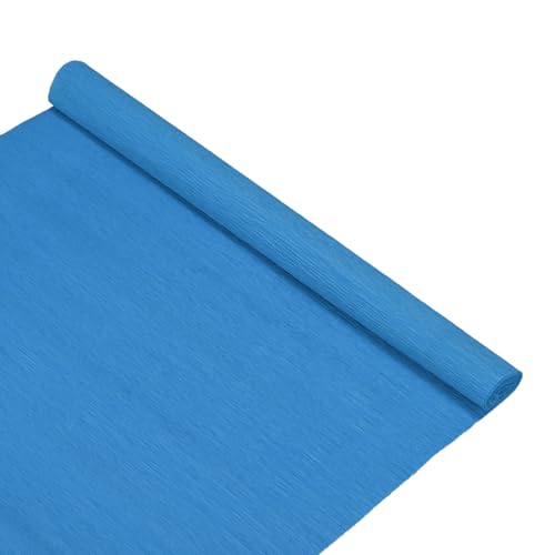 Papier crépon bleu lac large 250 x 50 cm M METERXITY pour décoration