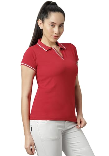 Image of Wear Your Opinion Womens Premium Pique Polo Collar Neck T-Shirt Womens Premium Pique Polo Collar Neck T-Shirt (Design: Tipped Polo)