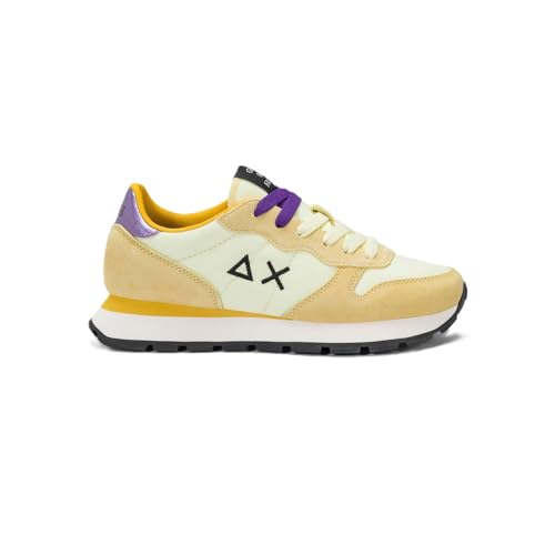 Baskets Ally Solid SUN68 jaune citron en daim et nylon premium d'inspiration italienne