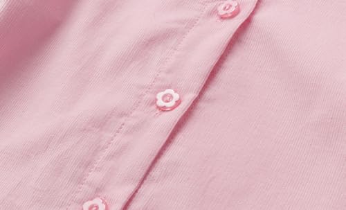 Image of Mud Kingdom Little Girls Corduroy Shirt Button Down Long Sleeve Lace Collar
