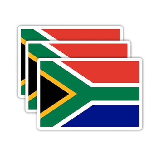 Image of (3PCS) South Africa Flag stickers, Countries Flag Stickers - Waterproof Vinyl Decals For Laptops, Tumblers, Water Bottles, Books, Scrapbooks, Size 3 x 2 Inch