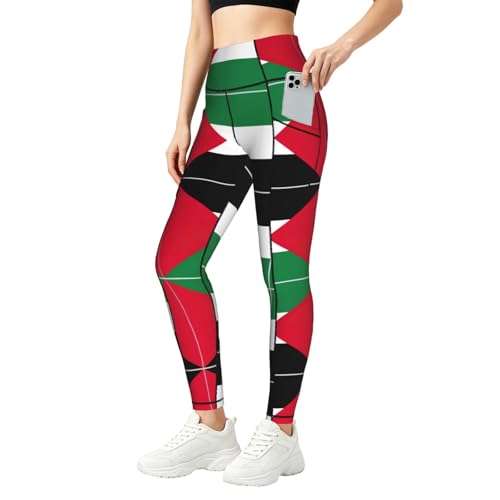 Leggings de Palestina elásticos de talle alto con bolsillos para entrenamiento