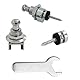Rayzm Gitarre Strap Locks Button/Gitarrengurt Schlösser mit einem Schraubenschlüssel, Sicherheit Straplocks Rutschfeste Strap Retainer System für Akustik-/Elektro-/Bassgitarre (Silber)