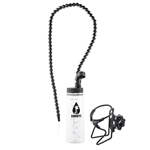 Giraffe Bottle Hands Free Drinking System, Clear Bottle, with Round Tube Mounted Bottle Holder (36 inch / 91 cm)