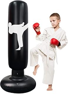 TUOWEI Kids Punching Bag, Inflatable Punching Bag for Kids 63Inch Freestanding Boxing Bag Bounce Back for Practicing Karate, Taekwondo, MMA, Kids Adults Boxing Toy