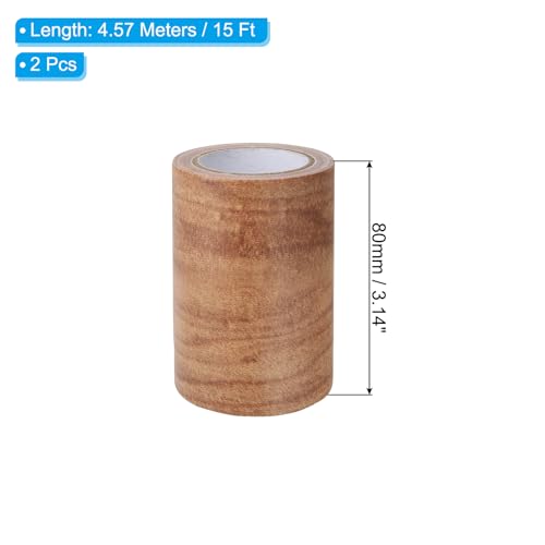 Image of PATIKIL Wood Grain Repair Tape 3 inch x15ft,2 Pcs Self Adhesive Realistic Textured Repair Tape Patch for Floor Door Table Cabinets Desk,Chestnut Maple
