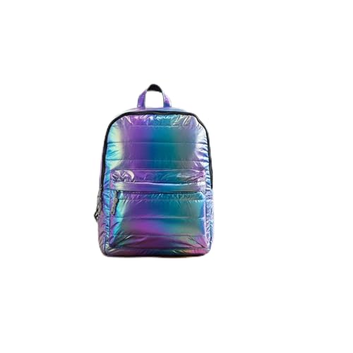 Mochila Holográfica Feminina Metalizada Brilhante Bolsa Escolar Fashion para Meninas e Mulheres Design Moderno, Leve, Resistente e Espaçosa – Cores Sortidas