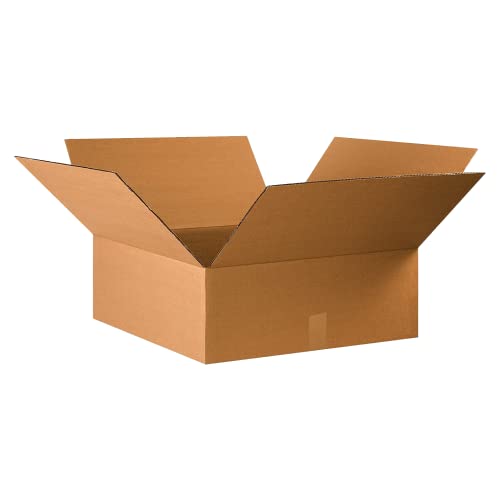 Image of PARTNERS BRAND 22x22x8 Flat Corrugated Boxes, Flat, 22L x 22W x 8H, Pack of 15 | Shipping, Packaging, Moving, Storage Box for Home or Business, Strong Wholesale Bulk Boxes