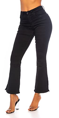Miss RJ Vaqueros de cintura alta para mujer con corte Bootcut, Negro , 38 Cover