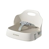 UBRAVOO Portable Booster Seat for Dining, Travel High Chair with 3-Point Harness and 2 Adjustable Straps, Washable Baby Food Chairs 6 Months Plus Sitting Up