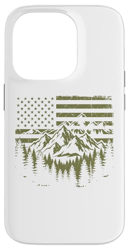 Forest Tree Wildlife Nature Outdoor American USA Flag �X�}�z�P�[�X iPhone 14 Pro �p
