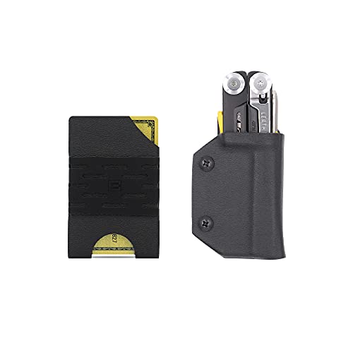 Bundle ~ Black Kydex Sheath For The Leatherman Signal Multitool & Black Kydex Minimalist Wallet Card Holder #TOP23