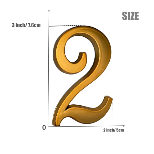 3 Inch Gold House Numbers Stickers For Mailbox Apartment Hotel Office Room Door Address Sign Home Business Decoration Project. (Gold) #TOP2