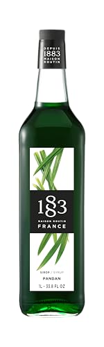 Image of 1883 Pandan Syrup for Drinks, Made in France, 1 Liter Glass Bottle