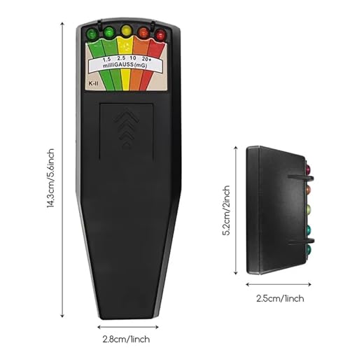 Detector de Radiación Medidor EMF 5 LED Campo Magnético miniatura 4