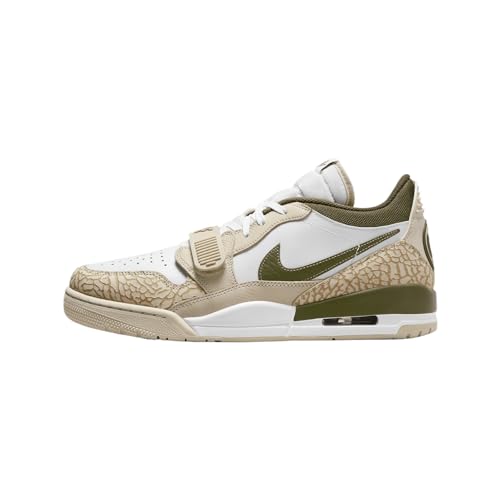 NIKE Air Jordan Legacy 312 Low PSG Men's Shoes (FZ4358-100, Sanddrift/White/Rough Green/Hemp) Size 10