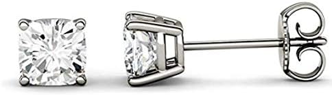 Charles & Colvard Moissanite Earrings Forever Brilliant Cushion 4.5mm 0.83 Carat Moissanite 925 Sterling Silver Earrings for Women