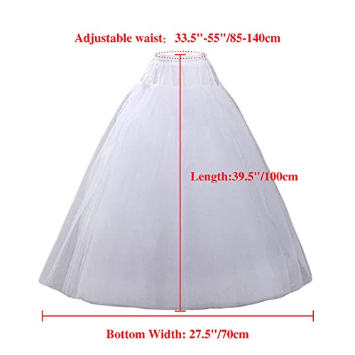 Women’s 6 Hoop Skirt A-Line Floor Length Petticoat Slips Underskirt Crinoline for Wedding Dress Ball Gown3