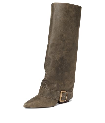 Steve Madden Women's Illuzion Fashion Boot, Brown Distressed, 9