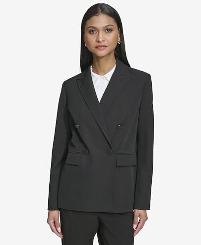 KARL LAGERFELD Women's Classic Double Breasted Suit Blazer2