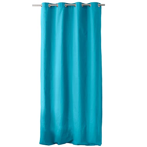 Enjoy Home, Oeko Tex Certified Cotton Curtain with 8 Chrome Metal Eyelets Diameter 4 cm, 135 x 240 cm, Turquoise - Image 3