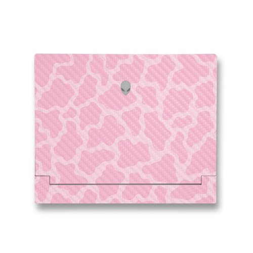 Image of MightySkins Carbon Fiber Skin Compatible with Alienware X14 R2 (2023) Full Wrap Kit - Pink Giraffe | Protective, Durable Textured Carbon Fiber Finish | Easy to Apply & Change Styles | Made in The USA