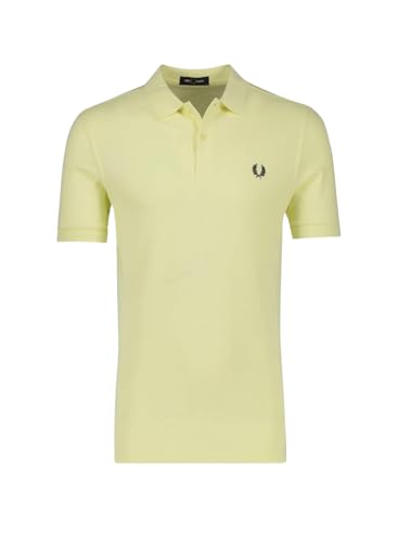 Fred Perry Mens Plain Polo Shirt M6000 100% Cotton in Wax Yellow Size Small