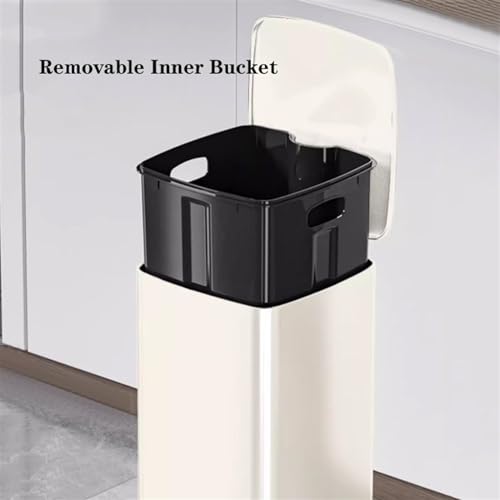 Caneca de basura cuadrada pedal acero inoxidable 20/30L miniatura 5