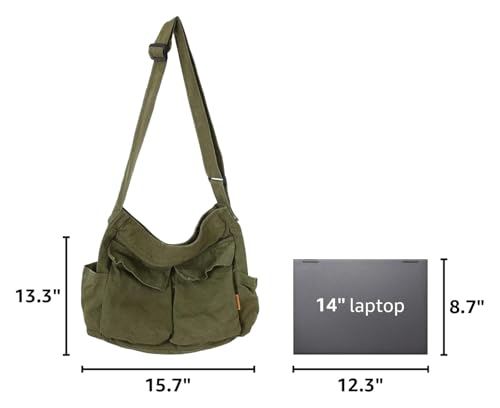 Canvas Hobo Crossbody Tote Bag