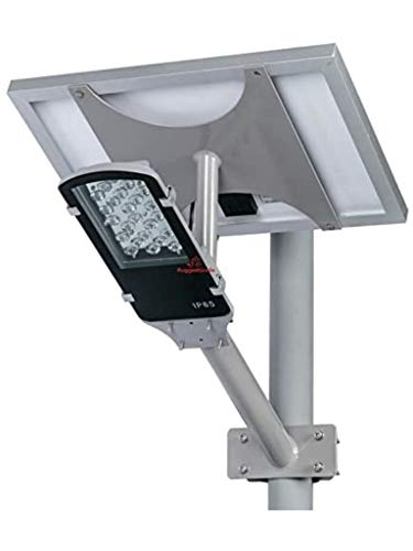 24 Watt LED Solar Street Light – Over 2,400 Lumen – Two Piece LED Solar Motion Light – Solar Post Light - Professional Grade Street Solar Lighting - Solar Powered & Lithium Ion Battery Included