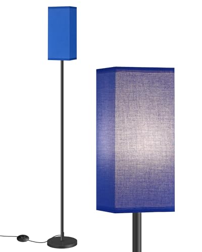 Image of Floor Lamp, Pole Lamp with Foot Switch, Modern Standing Lamp Shade, Minimalist Freestanding Lamp (Bulb Not Included), for Living Room, Bedroom Office ETL Listed, Blue and Black U07LD05