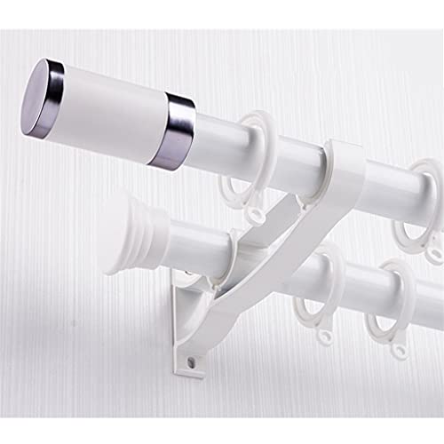 GJXJY Barra De Cortina Doble - Barra De Cortina Blanca Infantil - Varilla De AleacióN De Aluminio Duradera - para Dormitorio Cocina Sala De Estar Porche - Kit Completo