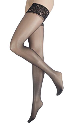Charnos Ladies 1 Pair 10 Denier Run Resist Hold Ups In 4 Colours - Small - Black