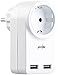 Produktbild revolt 230V USB Steckdosen: Steckdose mit 360° drehbarem Doppel-USB-Netzteil, 3,4 A / 17 Watt (USB-Ladegeräte 2in1 Steckdosen, USB-Kabel-Steckdosen, Steckdosenleiste)