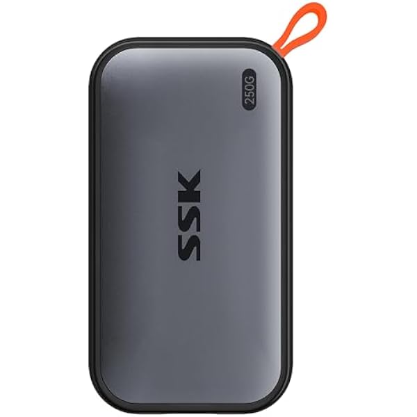 SSK Zewnętrzny przenośny dysk SSD 250 GB z pamięcią NVME Ekstremalna prędkość transmisji do 1050 MB s USB typu C 3.2 Gen 2 do smartfonów typu C PS5 Xbox laptopów macbooków Pro Air i innych urządzeń